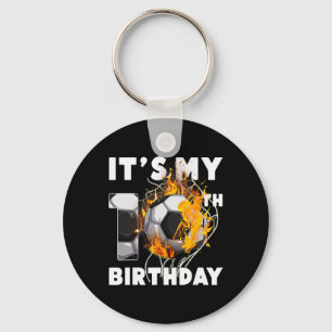 Funny It's My 10th Birthday 10 Years Old Soccer By Key Ring