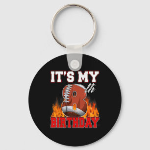 Funny It's My 8th Birthday 8 Years Old Football Ba Key Ring