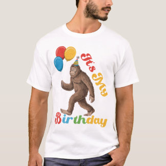 Funny It's My Birthday Bigfoot Sasquatch Party T-Shirt