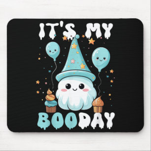 Funny Its My Boo Day Cute Halloween Birthday Ghost Mouse Pad