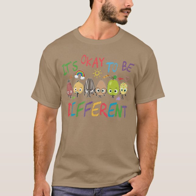 Funny Its Ok to Be Different Appleeacher Autism Aw T-Shirt (Front)