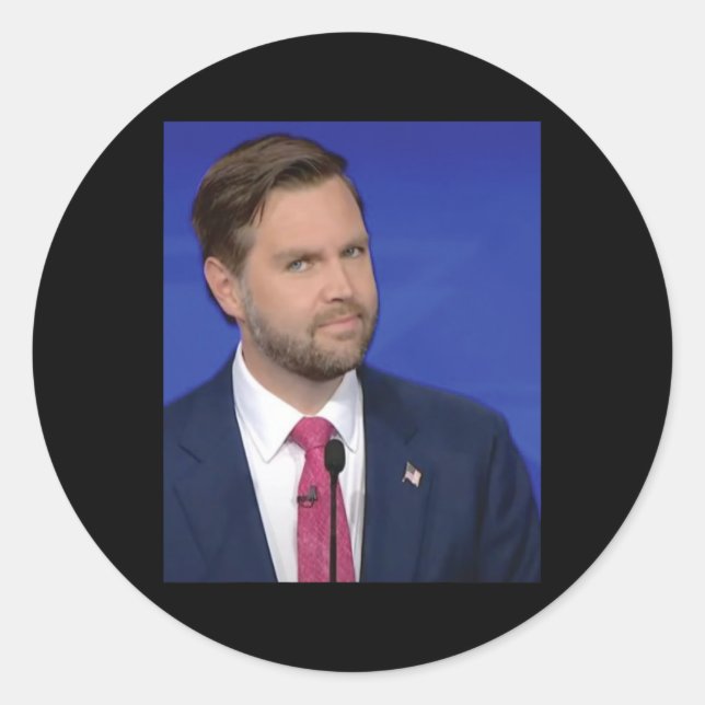 Funny J.d Vance Meme Vice President Debate Face  Classic Round Sticker (Front)