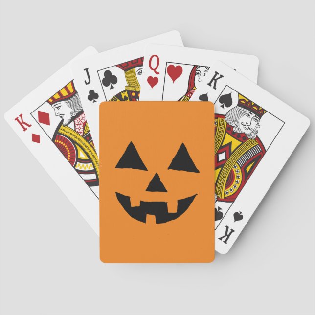  Funny Jack O Lanter Halloween Art Simple Jack O Playing Cards (Back)