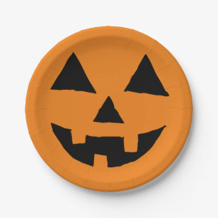 Funny Jack O Lanter Simple Jack O Lantern Designs  Paper Plate