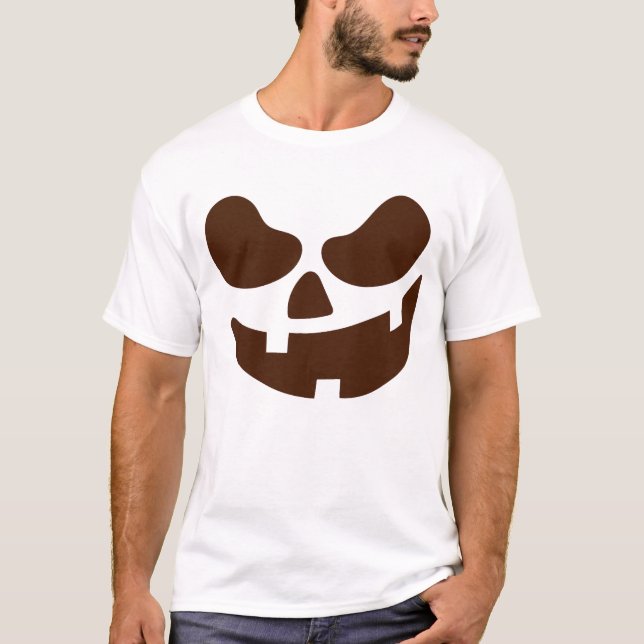 Funny Jack-o'-Lantern Face Halloween T-Shirt (Front)