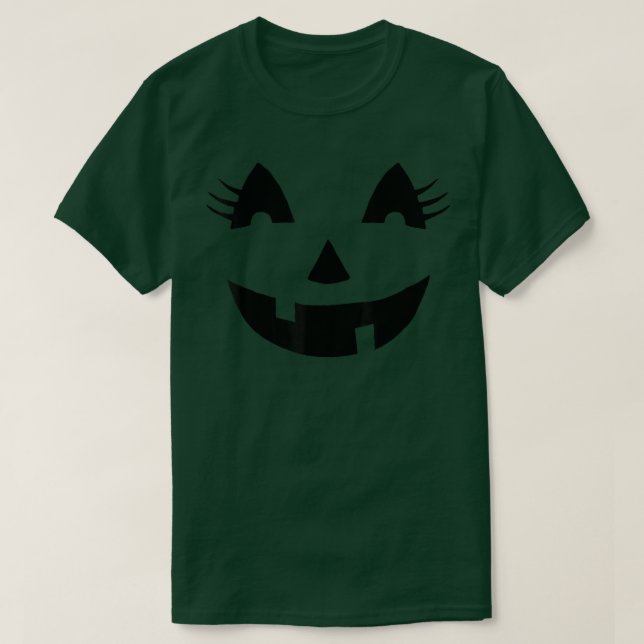 Funny Jack O' Lantern Pumpkin with EyeLashes for H T-Shirt (Design Front)