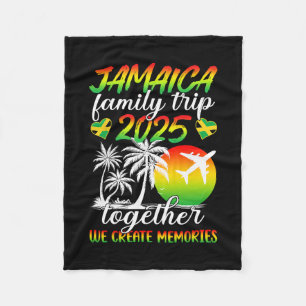 Funny Jamaica Family Trip 2025 We Create Memories Fleece Blanket