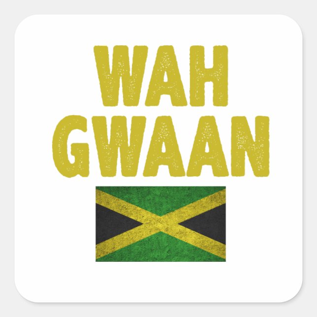 Funny Jamaican saying, Jamaican flag Square Sticker (Front)