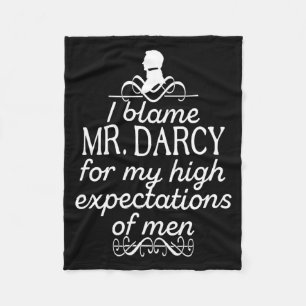 Funny Jane Austen Mr Darcy Quotes Book Club T Shir Fleece Blanket