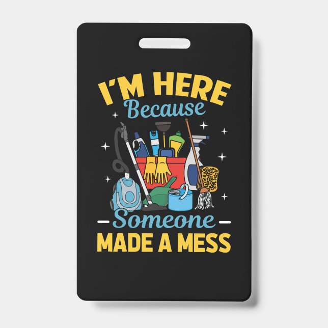 Funny Janitor ID Badge (Front)