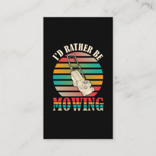 Funny Janitor Lawn Mowing Landscaper Business Card