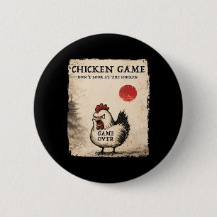Funny Japanese Art Chicken Game Graphic Men Women  6 Cm Round Badge