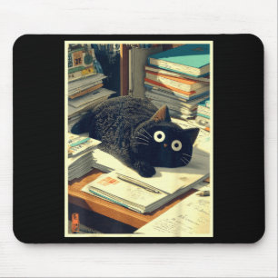 Funny japanese cat teacher student school last day mouse pad