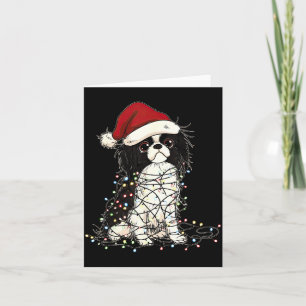 Funny Japanese Chin Christmas Graphics Dog Lights  Card
