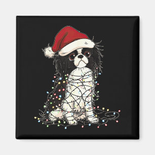 Funny Japanese Chin Christmas Graphics Dog Lights  Magnet