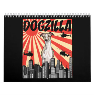 Funny Japanese Dogzilla Whippet Calendar
