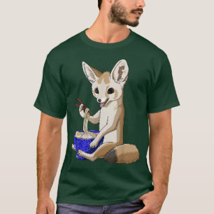 Funny Japanese Kawaii Ramen Noodles Fennec Fo  T-Shirt