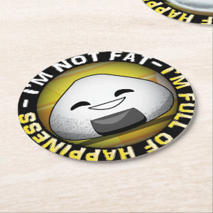 Funny japanese riceball round paper coaster