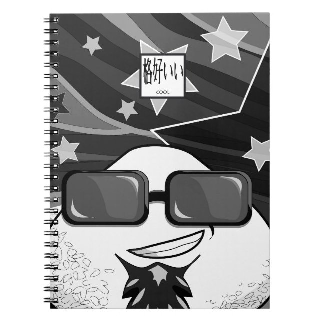 Funny Japanese Riceball Spiral Notebook (Front)