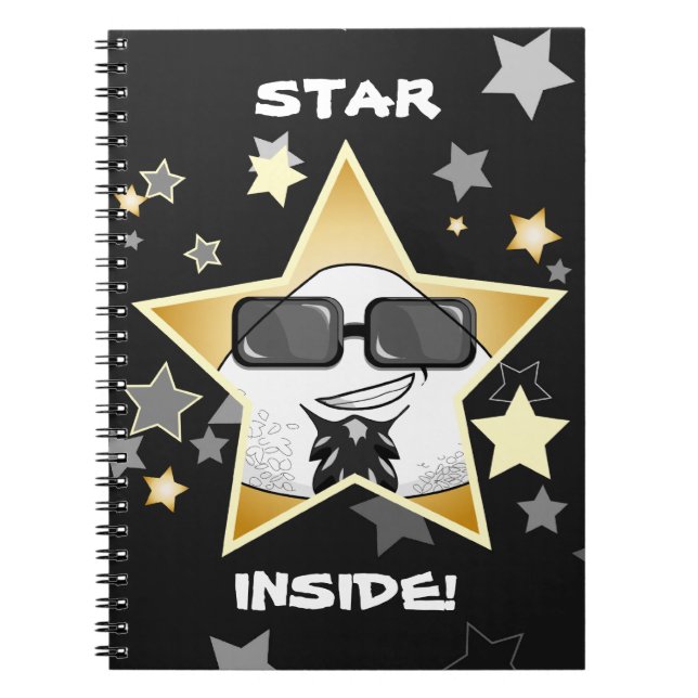 Funny Japanese Riceball Spiral Notebook (Front)