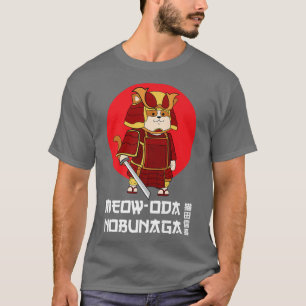 Funny Japanese Samurai Cat Cute Kawaii Anime Cat P T-Shirt