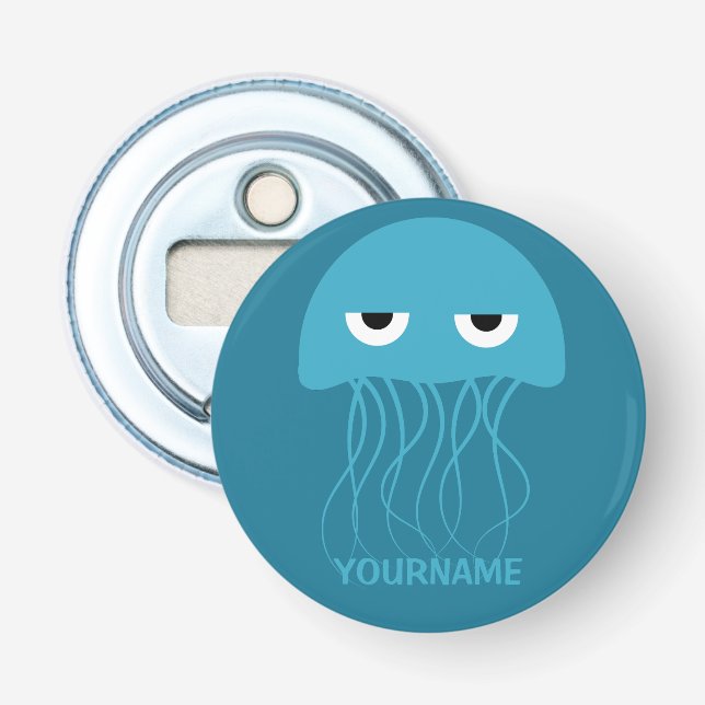 Funny Jellyfish custom bottle opener (Front)