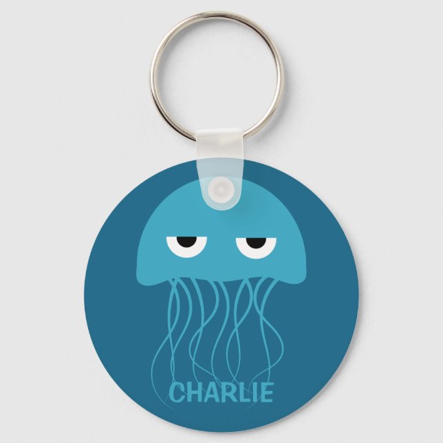 Funny Jellyfish custom key chains (Front)