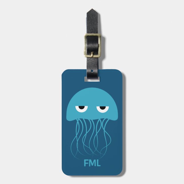 Funny Jellyfish custom luggage tag (Front Vertical)