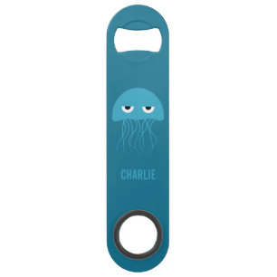 Funny Jellyfish custom monogram bottle opener