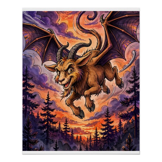 Funny Jersey Devil Cryptid Poster (Front)