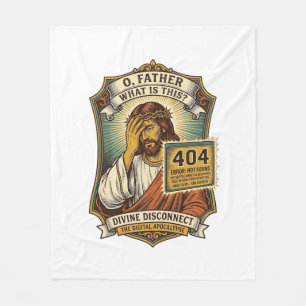 Funny Jesus 404 Error Web Developer Programmer Hum Fleece Blanket