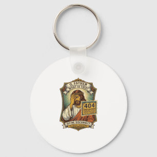 Funny Jesus 404 Error Web Developer Programmer Hum Key Ring