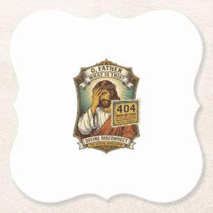 Funny Jesus 404 Error Web Developer Programmer Hum Paper Coaster