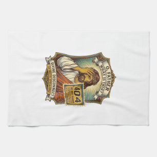 Funny Jesus 404 Error Web Developer Programmer Hum Tea Towel