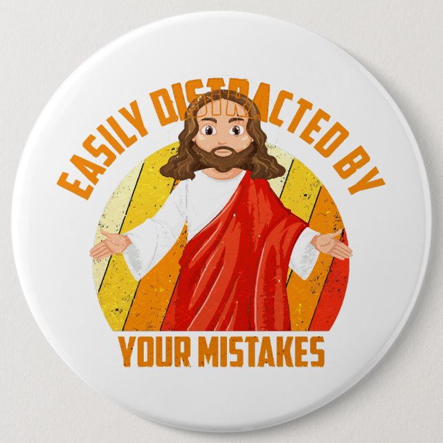 Funny Jesus 6 Cm Round Badge (Front)