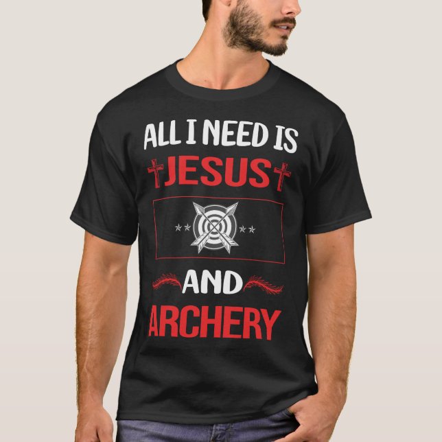 Funny Jesus Archery Archer Arrow Arrows Bow T-Shirt (Front)