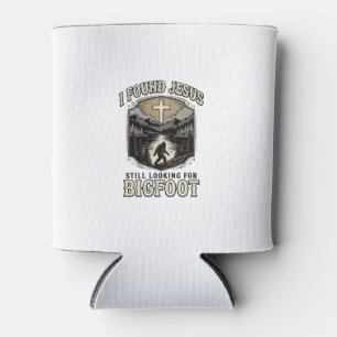 Funny Jesus Bigfoot Vintage Christian Shirt Can Cooler
