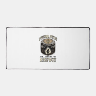 Funny Jesus Bigfoot Vintage Christian Shirt Desk Mat