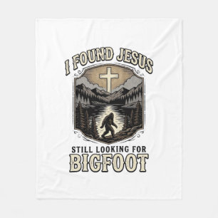 Funny Jesus Bigfoot Vintage Christian Shirt Fleece Blanket