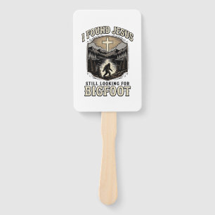 Funny Jesus Bigfoot Vintage Christian Shirt Hand Fan