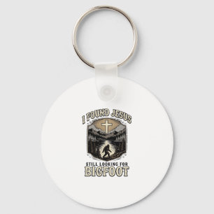 Funny Jesus Bigfoot Vintage Christian Shirt Key Ring