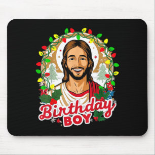 Funny Jesus Birthday Boy Christmas Xmas Holiday Ug Mouse Pad