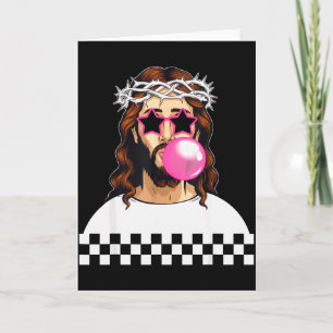Funny Jesus Blowing Bubblegum &amp; Wearing Sungl  Card
