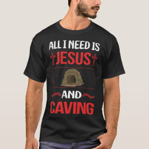 Funny Jesus Caving Caver Spelunking Spelunker Spel T-Shirt