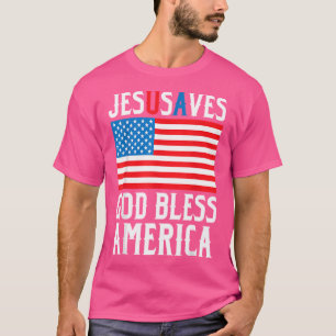Funny Jesus Christ Design Jesus Saves Usa God Bles T-Shirt