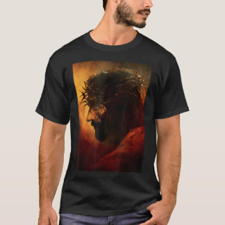 Funny Jesus Christ With Crown Of Thorns Graphic T-Shirt