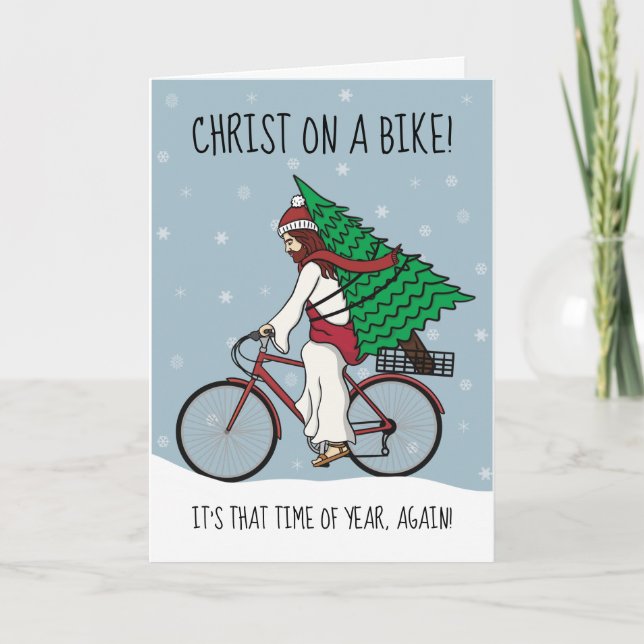 Funny Jesus Christmas Holiday Card (Front)