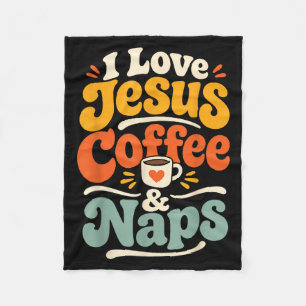 Funny Jesus Coffee Christian Faith Morning Prayer Fleece Blanket