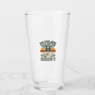 Funny Jesus Coffee Vintage Engraving Shirt Design_ Glass
