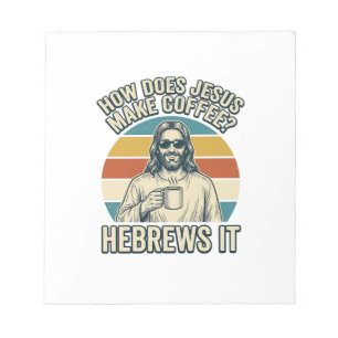 Funny Jesus Coffee Vintage Engraving Shirt Design_ Notepad